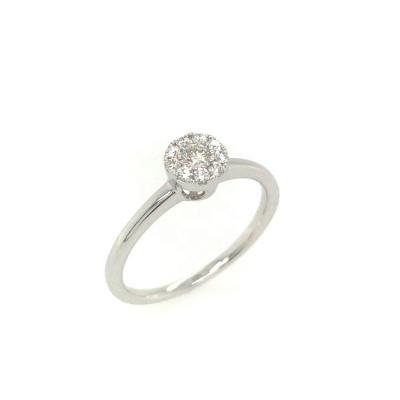 China Wholesale Luxury 18K White Gold Jewelry Engagement And Wedding Romantic Real Diamond Ring For Girls for sale