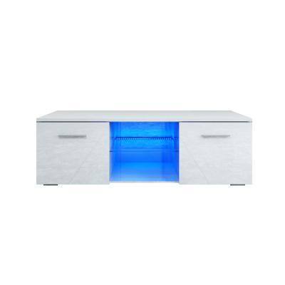 China With Stand 118cm Modern High Gloss LED Light TV Cabinet RGB TV Stand With Two Drawers for sale