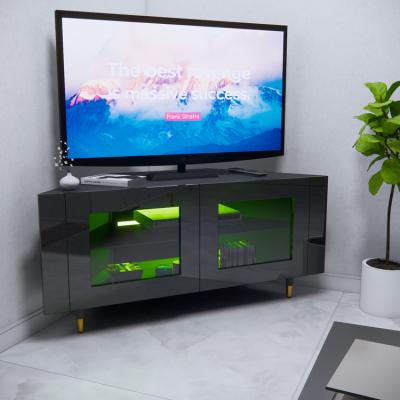 China (Size)Adjustable Home Furniture Design TV Stand Set With Single Glass TV Stand Wood Cabinet for sale