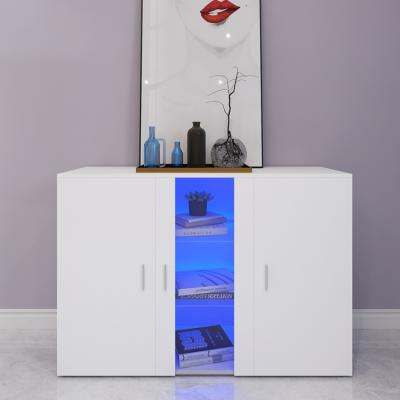 China (Other) Adjustable Modern High Gloss Cabinet Cupboard Sideboard with LED Light and Matt Doors for sale