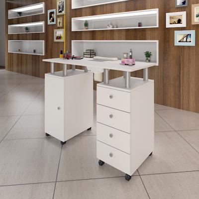 China Modern White Vacuum Manicure Table With Desk 3/4 Drawers for sale