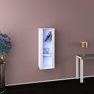 China LED Light Wall Display Cabinet Glass Door LED Lighted Shelves Modern Furniture for sale