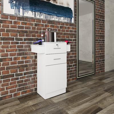 China Simple Elegant Beauty Dresser Floor Cabinet with Two Drawers and Hair Dryer Holes for sale