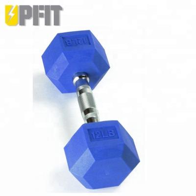 China Eco-friendly Color Hex Hot Sale UPFIT Rubber Dumbbell Set for sale