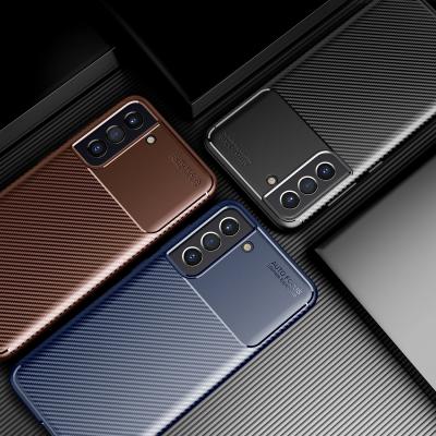 China Carbon Fiber Grain Matte Soft TPU Shockproof Luxury Premium Phone Case For Samsung S21FE A22 for sale