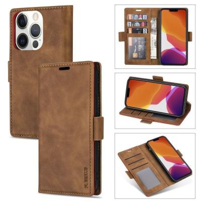 China Anti-fall for iphone 13 mini Skin Touch Feeling Flip Mobile Wallet PU Card Slot Cover Leather Phone Case for iphone 13 pro max for sale