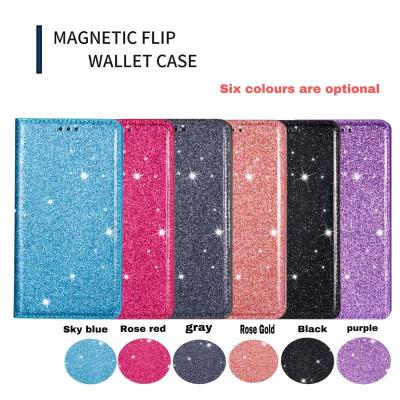 China Card Slot Magnetic Phone Wallet Anti-fall Glitter Flip Back Cover For iPhone 13 Mini PU Leather Mobile Phone Case For iPhone 13 Pro Max for sale