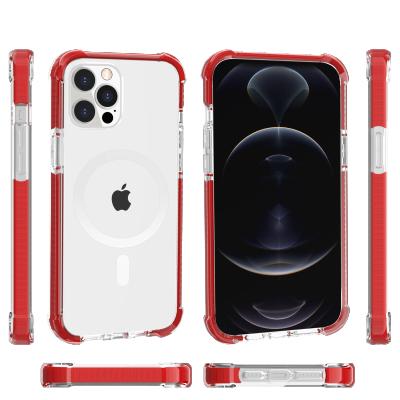 China Shockproof For iphone 12 Pro Magnet Magnetic Adsorption Mobile Phone Case Max Transparent Clear Acrylic Phone Case For iphone 12 pro max for sale