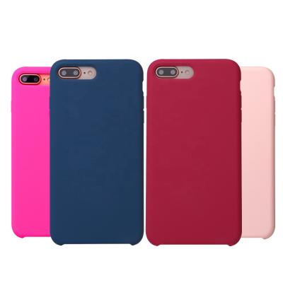 China Wholesale Soft and Comfortable Liquid Silicone Mobile Accessories Back Cover Cell Silicone Phone Case for Iphone 7plus for sale