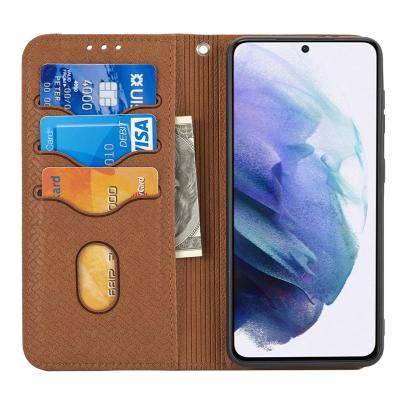 China Shockproof For Samsung Galaxy S21 Protective Leather Phone Back Cover Business Shockproof Wallet Bags Mobile Phone Case for sale