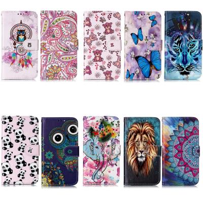 China Shockproof Painting Pattern Color Flip Wallet Phone Cover TPU PU Leather Phone Case For Samsung Galaxy A22 A82 for sale