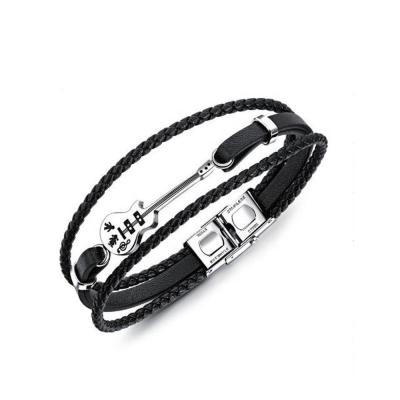 China Factory wholesale custom fashionable charm simple leather bracelet with metal clasp for sale