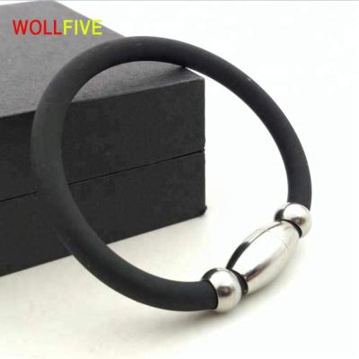 China Other Energy Wholesale Health 316L Stainless Steel Magnetic Bio Bracelet With Energy Silicone for sale