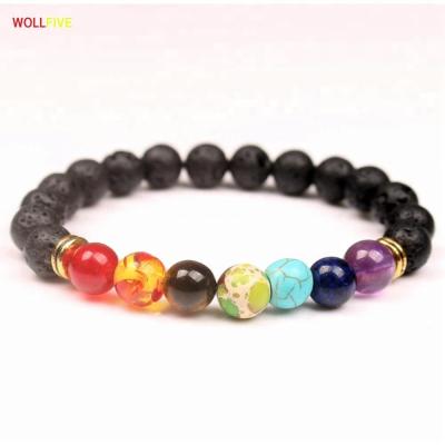 China Fashionable Yoga Natural Lava Stone Healing Balance Beads Energy Power Bracelet for sale