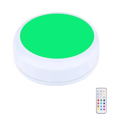 China USB Switch Night Light RGB Change Led Cabinet Light Remote Control Small Round Kids Night Light Cabinet Kitchen Puck Light CE Approved for sale