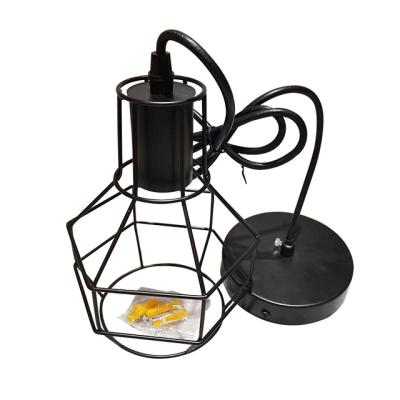 China Nordic Indoor Hanging Lighting Fixture Hotel Restaurant Brid Cage Modern Interior Chandelier Modern Metal Iron Led Pendant Lamp Switch for sale