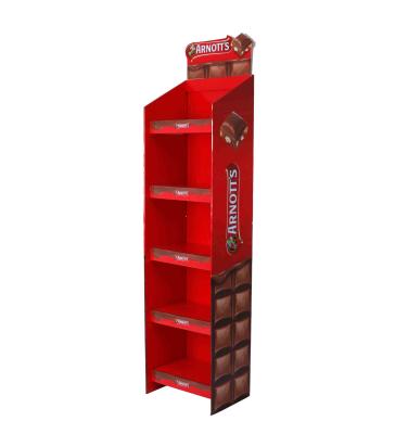 China Promotion Point Of Sale Floor Display For Chocolate Bar Cardboard Display Stand For Snack Bar for sale