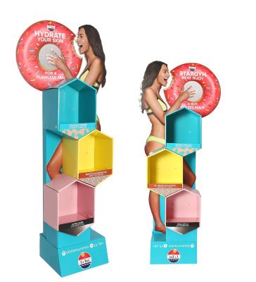 China High Quality Durable Customized Cardboard Totem Form Display Rack for sale