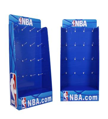 China Double Sided Sports Socks Floor Display Rack with Pegs NBA Hat Display Racks Retail Store Shelf Sports Shoes Men's Gondola Hanging Shelving for sale