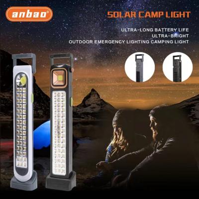 China Modern solar panel light rechargeable light with power bank double light source emergency lamp Usb hook camping charging floor lamp for sale