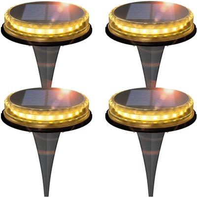 China Outdoor Waterproof Solar Ground Lights 2Pack LED Garden In-ground Garden Deck Lamp Landscape Lighting for Yard Stair Patio Decoration for sale