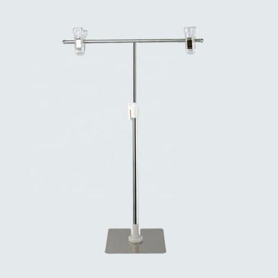 China stainless steel supermarket promotion pop display sign stand banner poster floor stand t-type bracket for sale