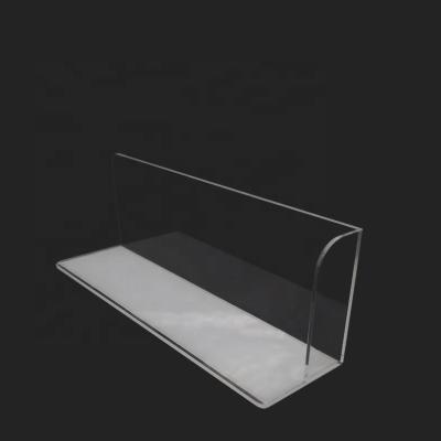 China Custom Adjustable Clear L-shape PS Strip Plastic Shelf Divider For Supermarket for sale