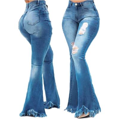 China Others H7437 - new fashion fringe flare denim women jeans for sale