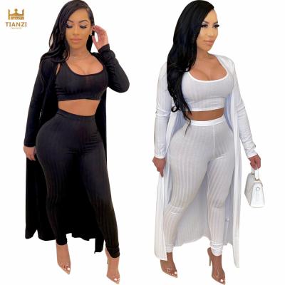 China T3123 Anti-Static - Women Casual Crop Top And Pants Two Piece Set With Cover for sale