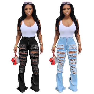 China Others 2020 H7432 - Fashion Ripped Rocket Denim Women Casual Jeans for sale