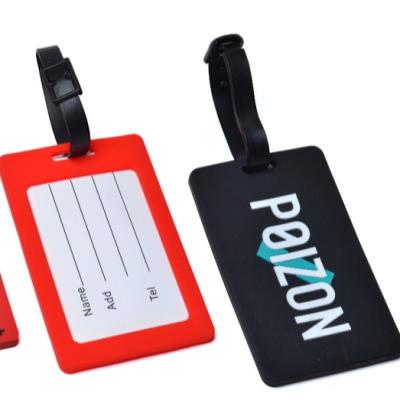 China Custom PVC PVC Travel Luggage Bag Tag Soft Plastic Luggage Tag Child Name ID Card for sale