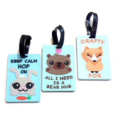 China Custom PVC or PVC Silicone Travel Luggage Bag Tag Plastic Soft Luggage Tag for sale