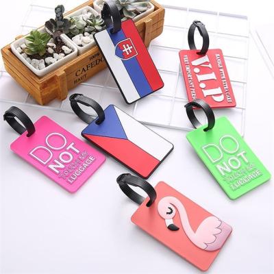 China Custom environmental protection soft rubber silicone travel PVC three-dimensional relief luggage tag for sale