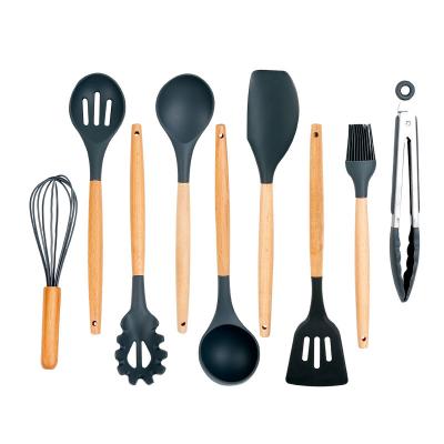 China Custom Stocked Silicone Cookware Kitchen Silicone Cooking Sets for sale