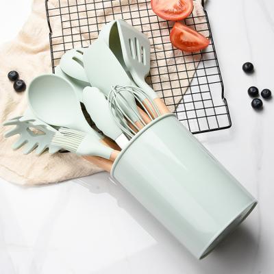 China Stocked Kitchen Accessories Cooking Tools Kitchen Tableware Silicone Kitchen Utensil Sets for sale