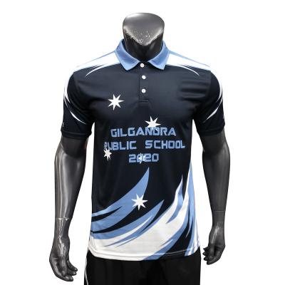 China Anti-wrinkle new design high quality sublimation printed quick dry comfortable multi color custom made men sport polo shirt for sale