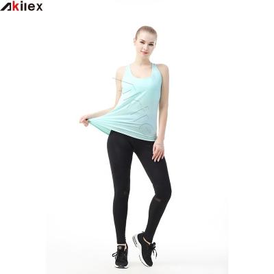 China Antibacterial Private Label Loose Tank Top With Build In Bra Cross Strppy Back Yoga Tank Tops For Women for sale