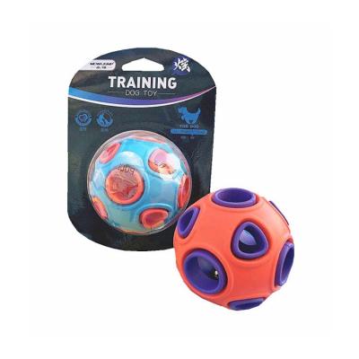 China New Design Viable Dog Forming Toy Ball Treat Dog Glow In The Dark Dog Rubber Glowing Ball for sale