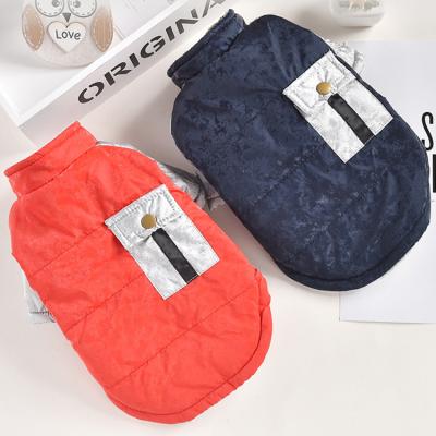 China 2021 Pet Viable Thick Flannel Clothes Autumn And Winter Pocket Windproof Warm Dog Jacket for sale