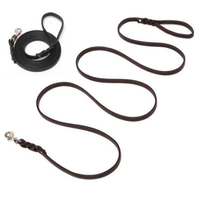 China Customized Large Dog Leather Rope Hook Wholesale Brass Instant Leash Dog Leashes For Dog for sale