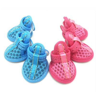 China Wholesale Breathable Soft Mesh Viable Soft Pink Large Dog Dog Shoes For Summer for sale