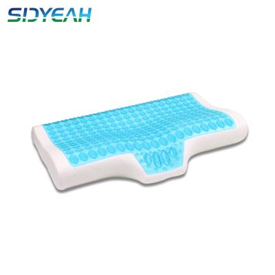 China Ergonomic Anti Snore Butterfly Shape Silicone Gel Cooling Pillow Infused Gel Memory Foam Pillow for sale