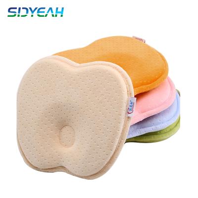 China Anti-Apnea Bed Piece Round Apple Fruit Rolling Animal Shape 3D Mesh Baby Pillow New Born Memory Foam for sale