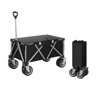 China Collapsible Beach Wagon Easy-Carry Folding Service Outdoor Camping Cart With Universal Wide Wheel for sale