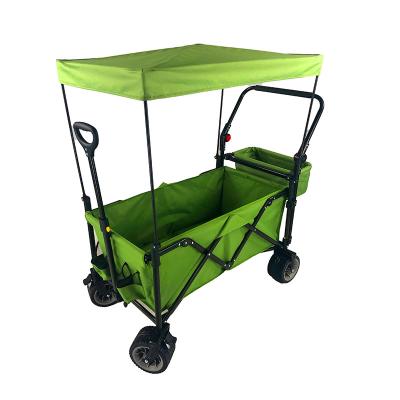 China Easy-Carry Heavy Duty Folding Wheeled Cart Cart Folding Kids Wagon Utility Cart With Canopy for sale