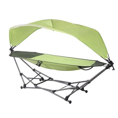 China 2021 New Design Quick Ideas Quick Freeze Folding Folding Hammock Outdoor Portable Camping Frame Fold Hammock With Stand for sale