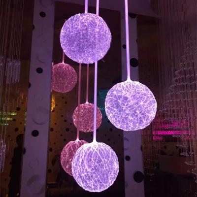 China KTV / Bar / Club / Hotel / Plaza Fiber Optic Chandeliers With Handwoven Glowing Globes for sale