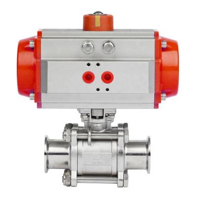 China LIQUID Pneumatic Actuator NPT FKM Food Grade Ball Valve for sale