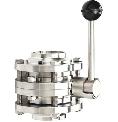 China FKM Pharmaceutical Manual Pneumatic Sanitary Butterfly Valve for sale