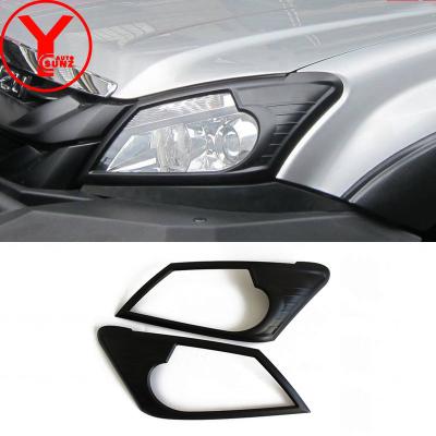 China With ABS Matte Black Head Light Cover 3M Tape With 3M Tape For MU-X 2014 Black Head Light Cover Lamp Cover Car Accessories for sale